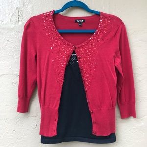 Apt. 9 red cardigan and black cami